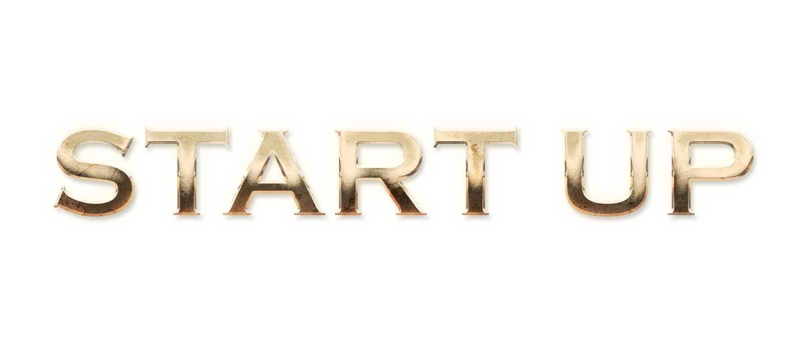 WORD START UP gold text effects art typography PNG images free